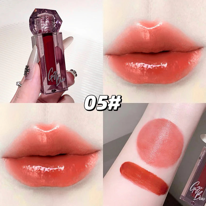 Gege Bear Mirror Lip Glaze Watery Shimmering Light Gloss Makeup 6 Qme GX1319-5