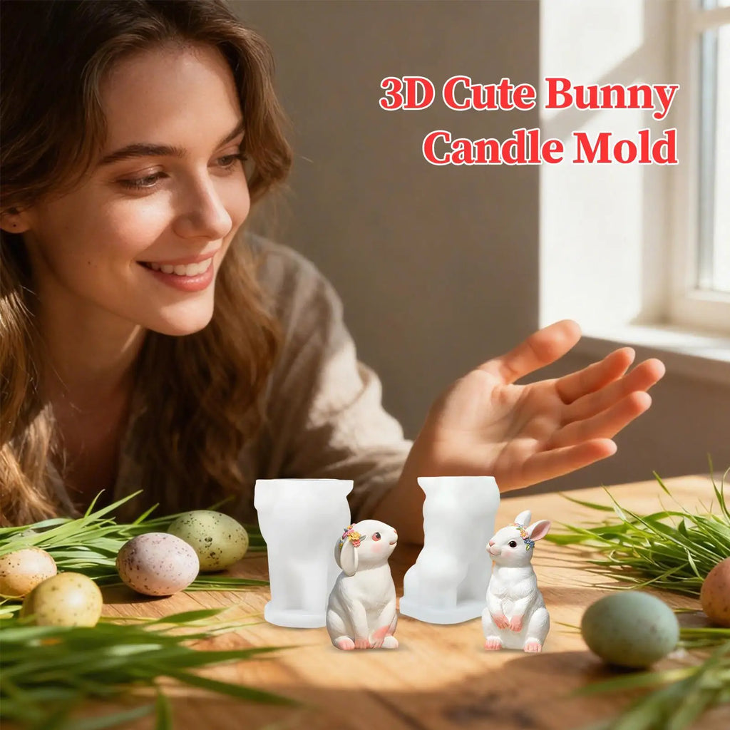 Soap Molds 3D Eater Home Decor 2 Pieces Bunny Candle Craft Molds For Plaster Chocolate Clay Living Room Bedroom Kitchen Study Qme