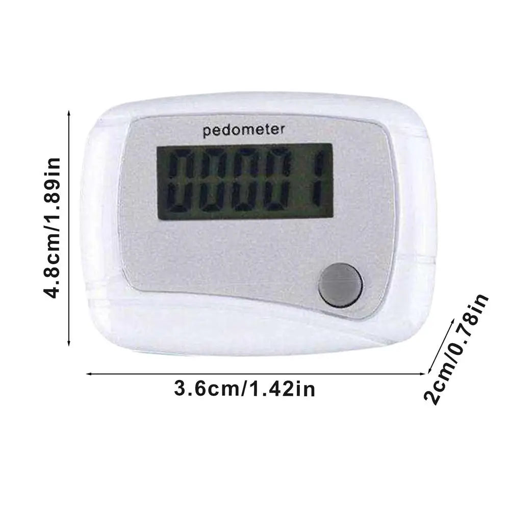 Step Counter for Elderly Sports Clipping Walk Meter Senior Steps Counter for Sports Running Training Hiking Backpacking Travel Qme White