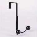 1pc, Iron Simple Door Hook, Nail-free Wardrobe Door Hook, Metal Craft Coat Multi-functional Double-headed Hook Qme Black
