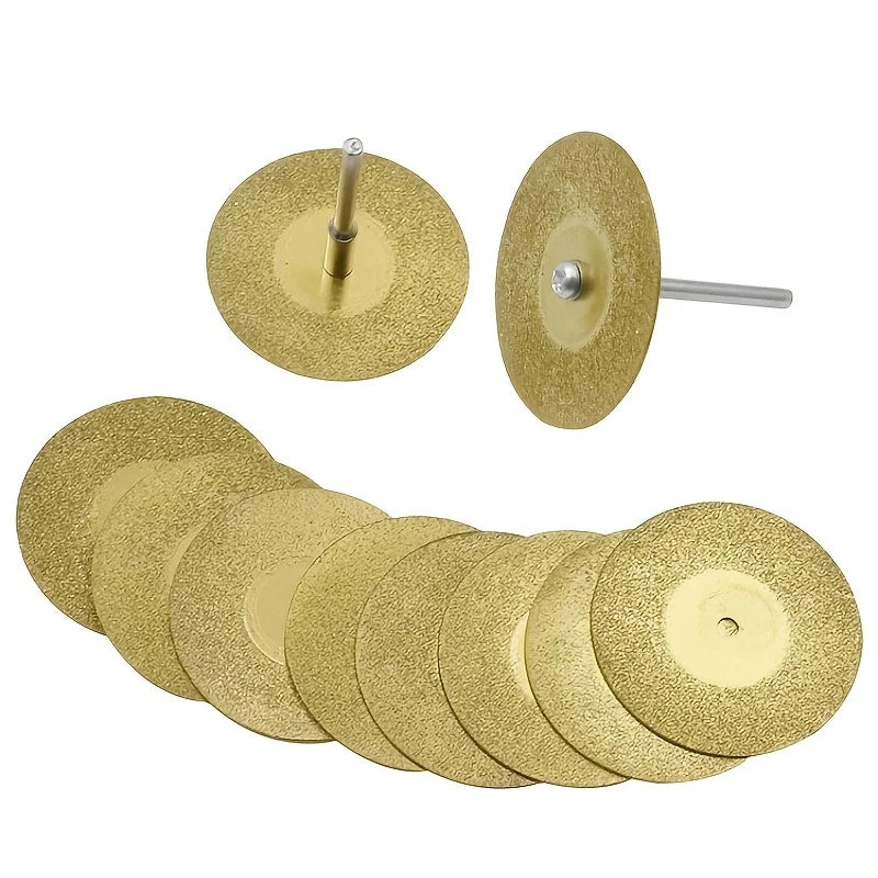 12pcs 1Set 16-22mm Diamond Wheel Saw Circular Cutting Blade Rotary Tool Titanium Coated Diamond Cutting Blade Qme