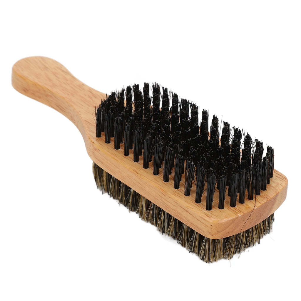 Beard Brush Double Sided Beard Brush Double Sided Beard Brush Imitation Brush with Rubber Wood Handle for Men Qme