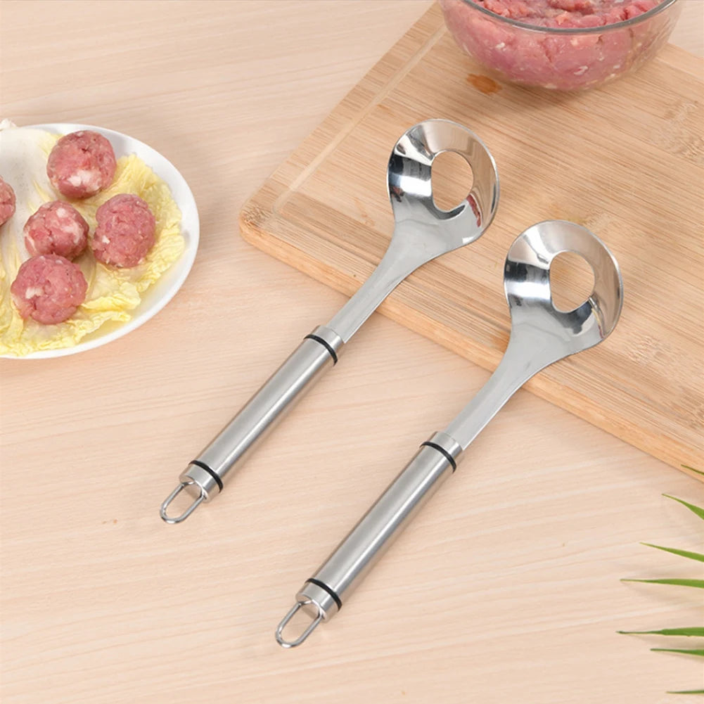 304 Stainless Steel Meatball Maker Spoon Non Stick Manual Meatballs Scoop Clip Kitchen Tool for Household Cooking Qme