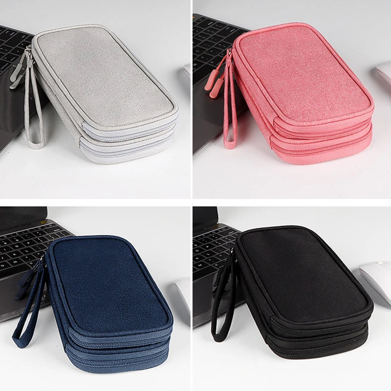 Portable Travel Digital Product Storage Bag Organizer Multi-layer Headset Cable Handbag Charging Treasure USB Data Cable Bag Qme