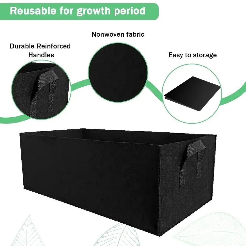 Garden Square Felt Growing Bucket Plant Growth Bag Multi-Functional Vegetable Plant Non-Woven Felt Growing Bag Qme