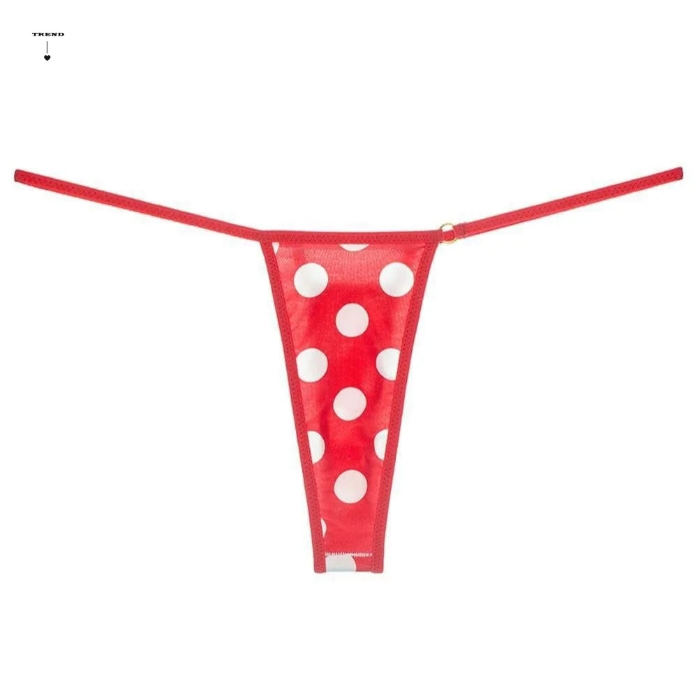 Lingerie Seamless Women Thongs Dots Low Waist T-back Briefs Ice Silk Qme