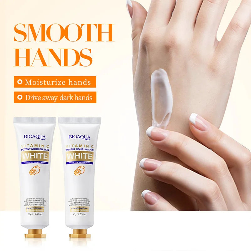 BIOAQUA Vitamin C Whitening Hand Cream Hands Moisturizing Anti Wrinkles Anti-Aging Hand Skin Care Products Qme