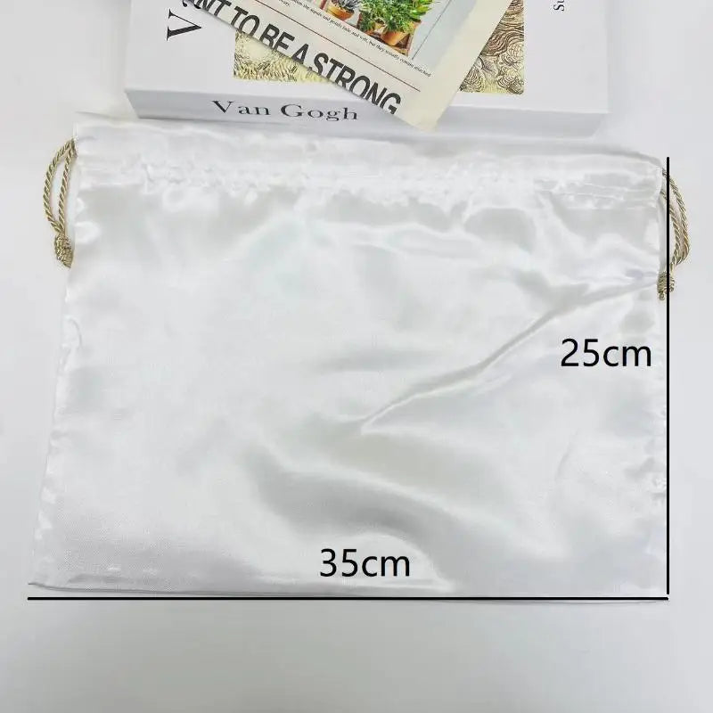 Dustproof Travel Drawstring Pouch Thick Dust Cover Storage Bags Qme S White
