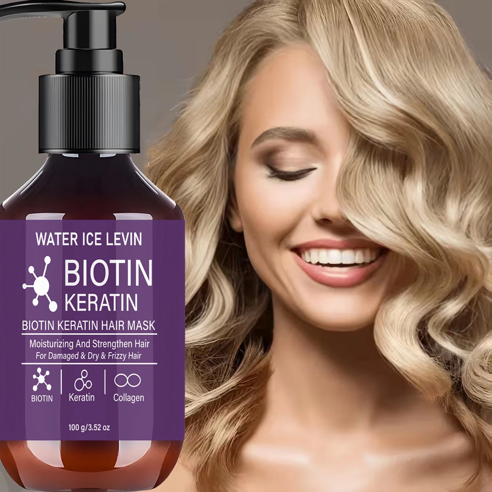 Keratin Biotin Hair Mask, Strengthening & Smoothing Treatment for Dry, Frizzy Hair Qme