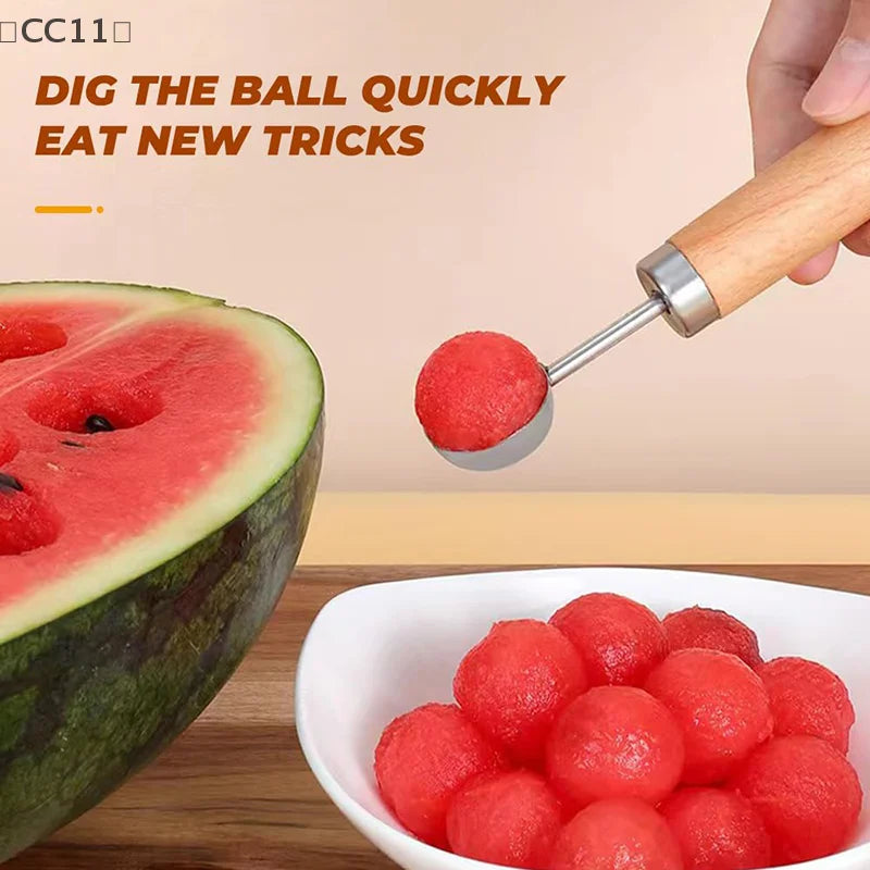 CC11Stainless Steel Watermelon Cutter Fruit Slicer Tool 3-in-1 Melon Qme