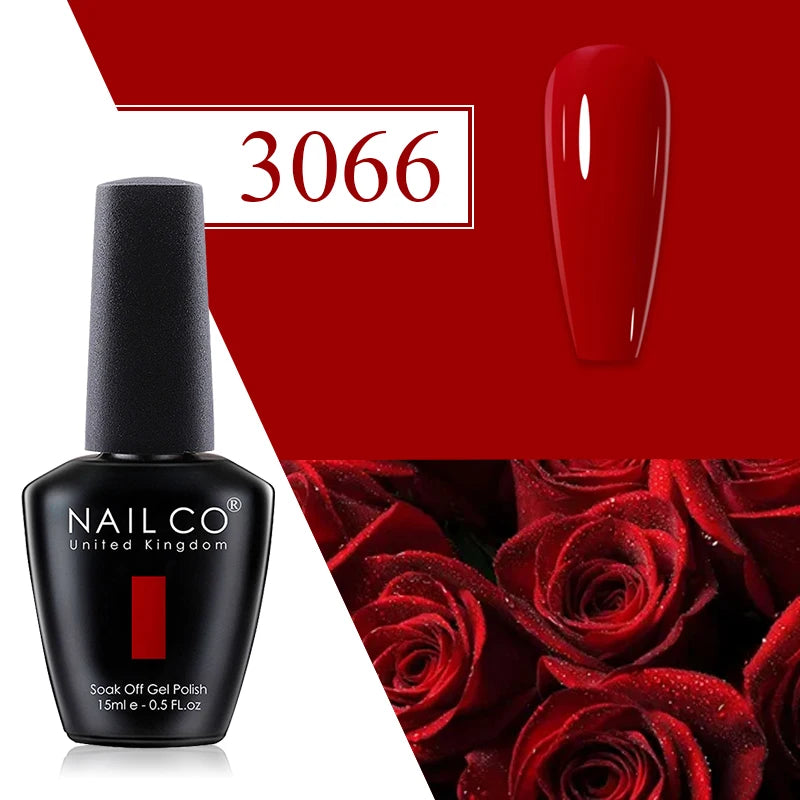 NAILCO Red Gel Nail Polish Wine Purple Semi Permanent Soak Off UV
