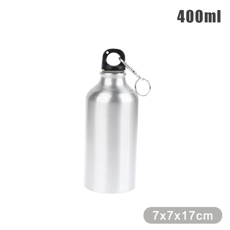 1Pc Aluminum Outdoor Bike Sports Water Bottle Drinking Kettle Drinking Cup Leakproof Water Jug For Travel Running Camping Qme 400ml Silver