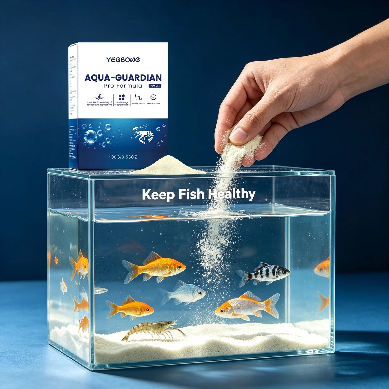 Aquarium Water Purifier Powder Remove Impurities Purify Water Improve Water Quality Safe Easy to Use Fish Tank Water Conditioner Qme