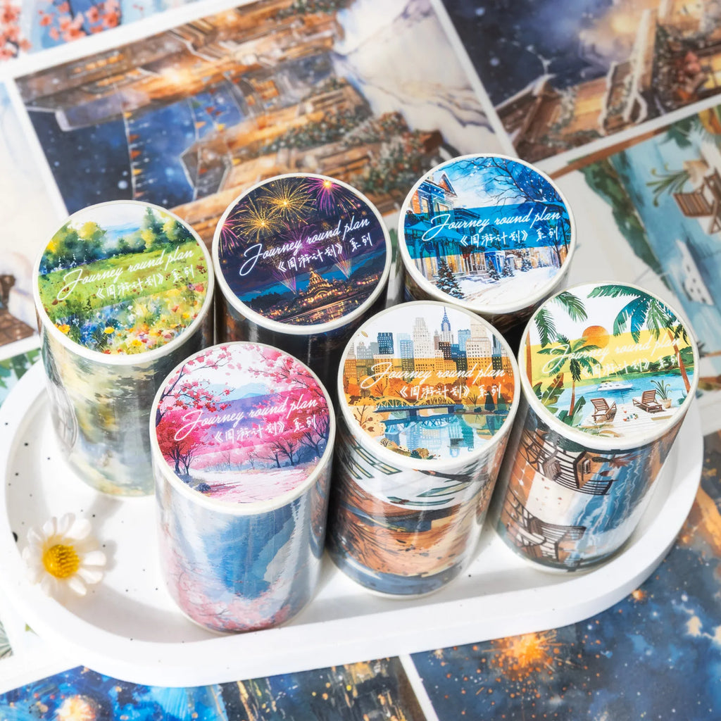 2M/Roll Landscape PET Tape Scrapbooking Junk Journal Creative Aesthetic Stationery Planner Deco Diary Stickers School Supplies Qme