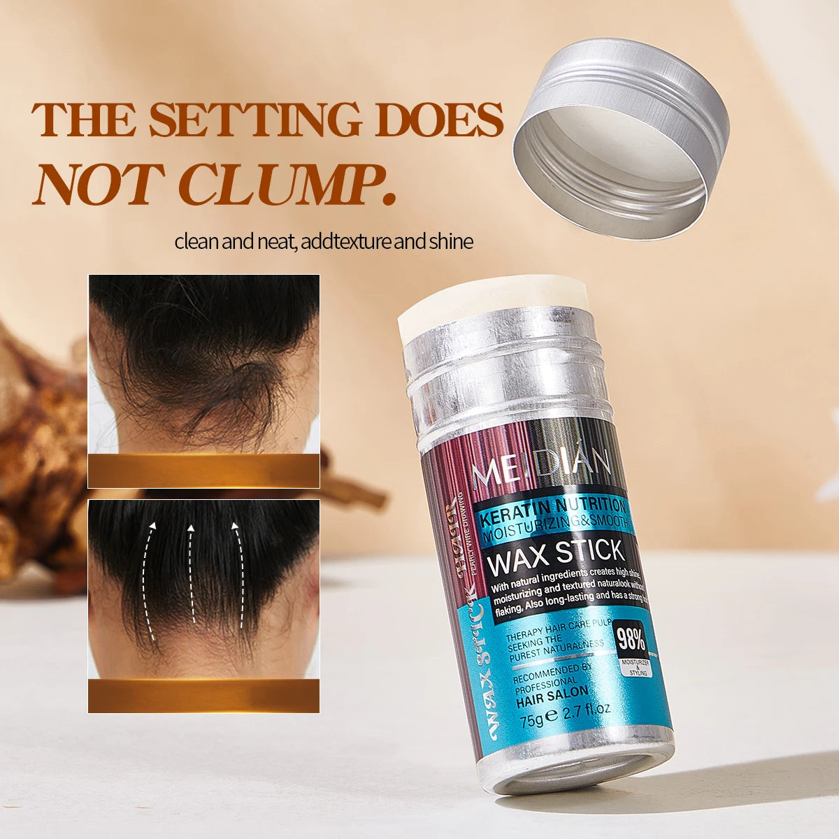 Refreshing Styling Hair Wax Stick Deep Moisturizing Nourishes Qme