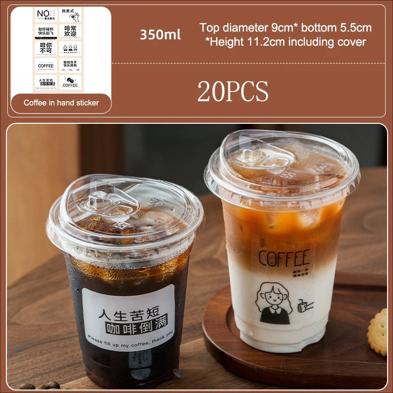 Disposable Coffee Cup Transparent Thickened Milk Tea Lids Suitable Qme 5