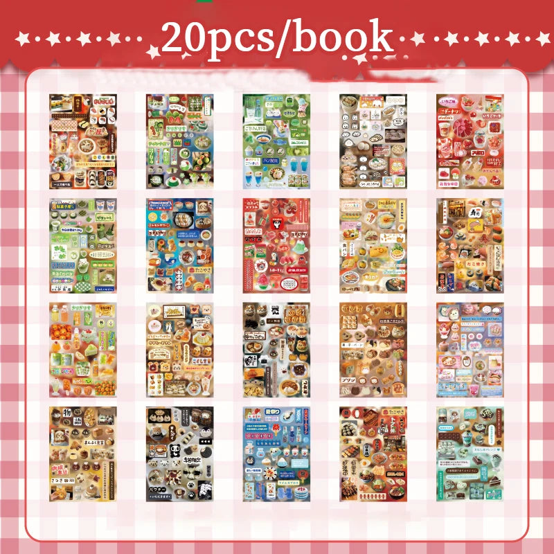 Vibrant Japanese Snack Sticker Book, Izakaya & Dessert Shop Elements, Ideal for DIY Creators & Junk Journal Decoration Qme A