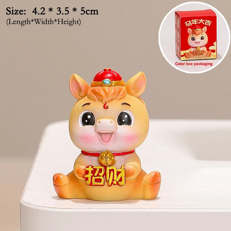 2026 Cute Year Horse Ornament Lucky Toy DIY Desktop Decoration Car