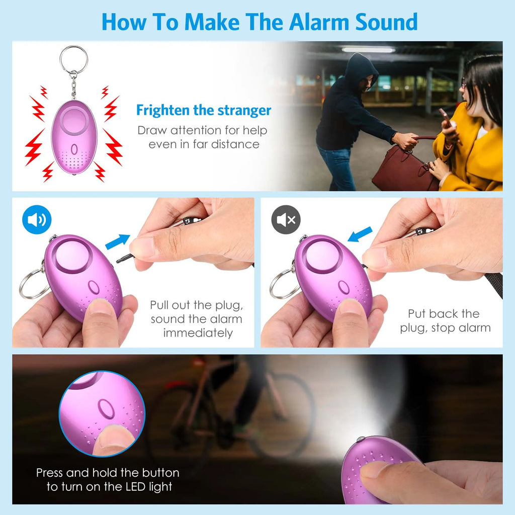 Safety Keychain for Women Full Set Self Defense Security Portable Key Chain Personal Alarm Emergency Tools Qme