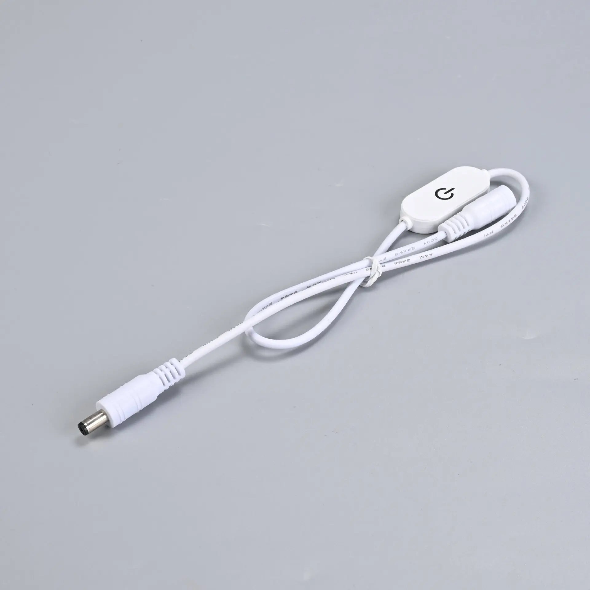 3PCS LED Strip Light 5V USB Cable with Touch Switch Dimmable Monochrome Power Supply Line Qme White-Male Female DC-5.5x2.1mm