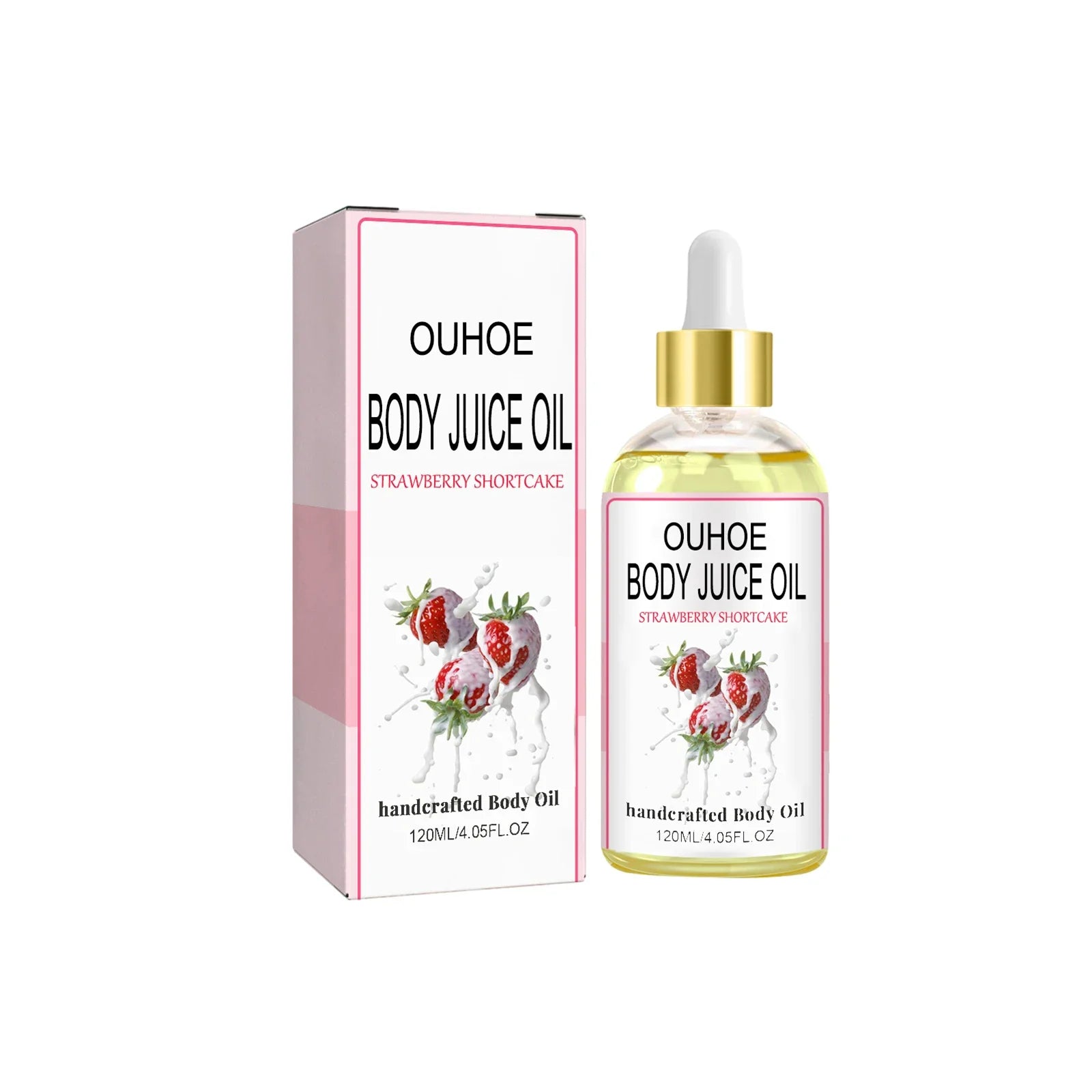 Strawberry Body Juice Oil Fragrance Moisturizing Relieve Dry Care Lighten Spots Firm Smooth Skin Relaxing Massage Essential Oil Qme 1Pcs 120ml