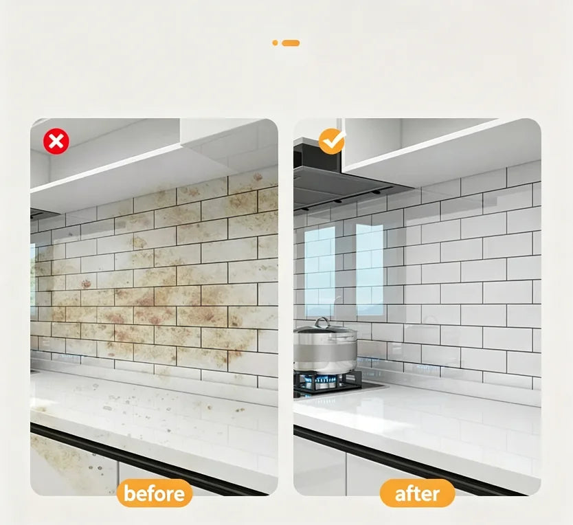 Transparent Kitchen Oil Proof Static Cling Film Decorative Peel And Stick Wall Sticker for Home Decor And Protective Wallpaper Qme