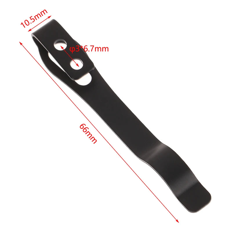 Stainless Steel Back Clip Pocket Knife Waist Folding Knives Handle Qme onesize