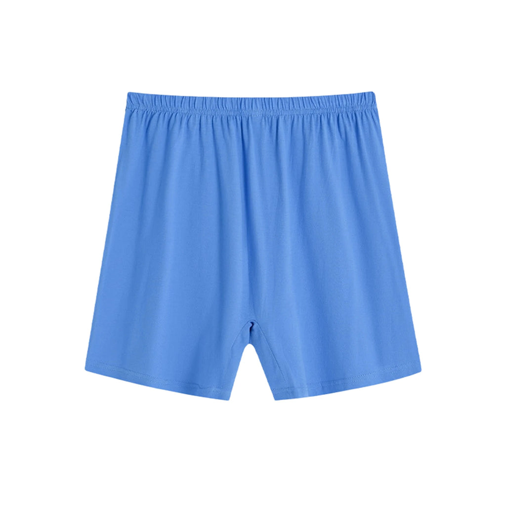 Men's Solid Color Casual Loose Underwear Elastic High Waist Breathable Shorts Thin Soft and Comfortable Sleepwear Homewear Qme Royal Blue L