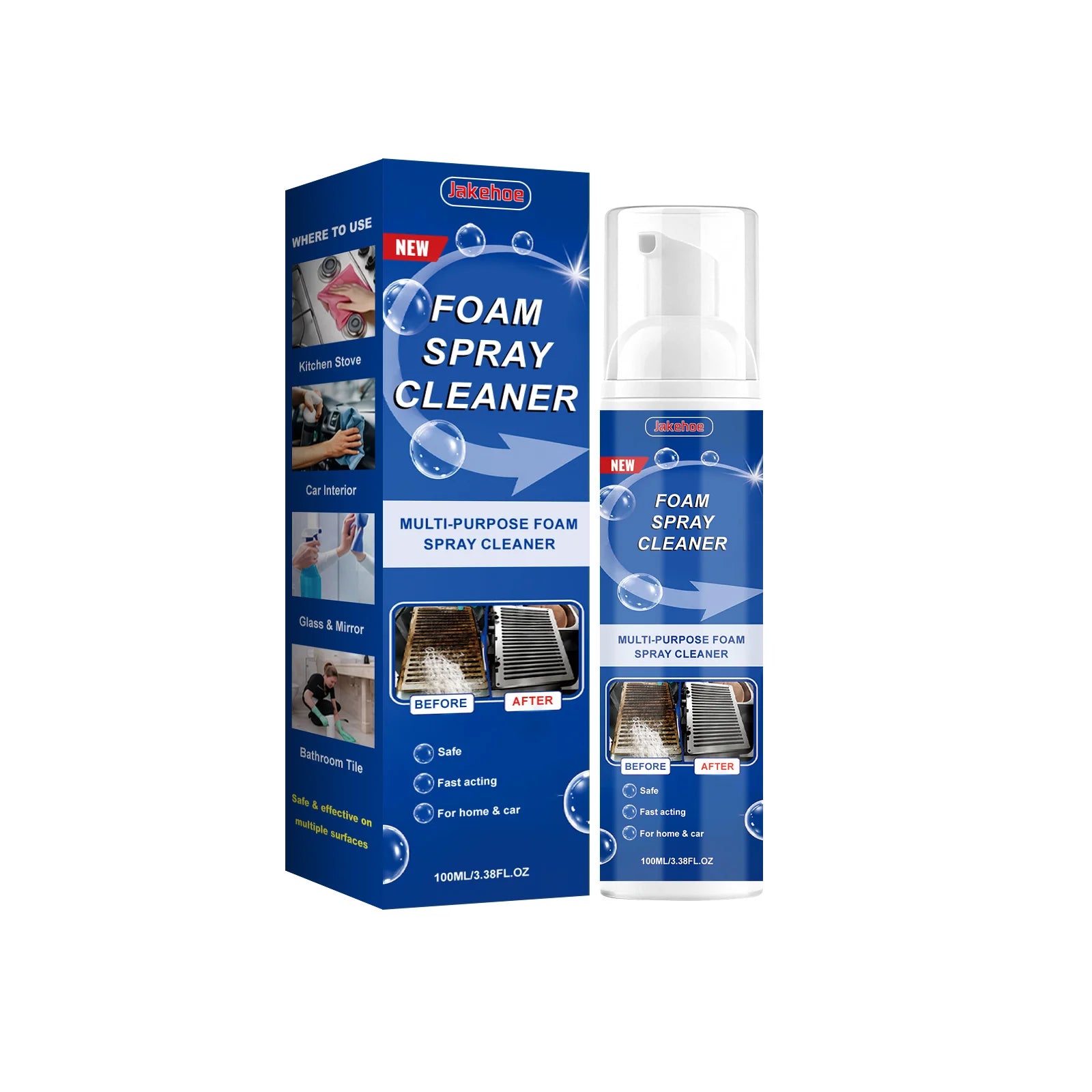 Multi-purpose Foam Cleaning Spray Remove Oil Stains Restore Surface Gloss Descaling Fast Acting No-Rinse Kitchen Foaming Cleaner Qme 100ML Boxed