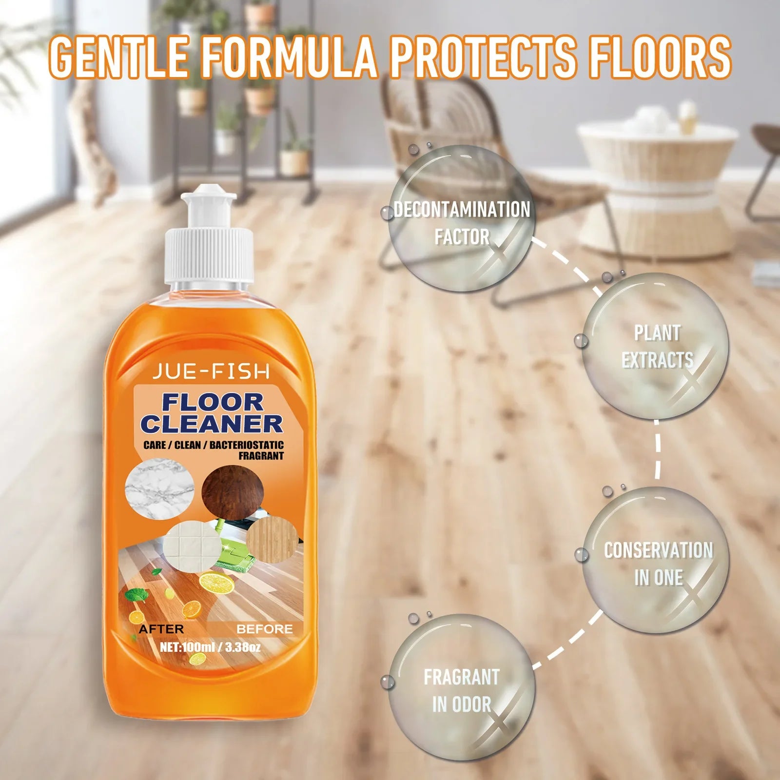 Powerful Floor Polish Agent Stain Dirty Removing Cleaning Wooden Floor Decontamination Renovating Ceramic Tiles Polishing Fluid Qme