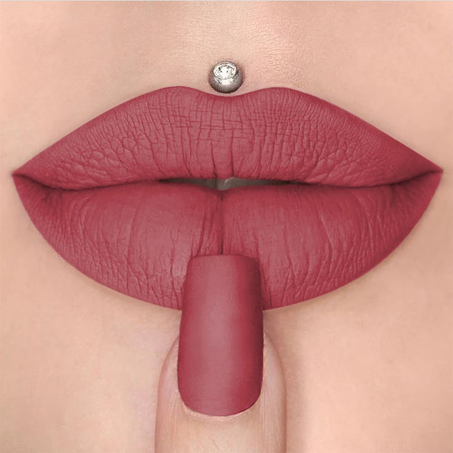 15 Colors Nude Velet Matte Lipstick Pen Waterproof Long Lasting Red Qme 02