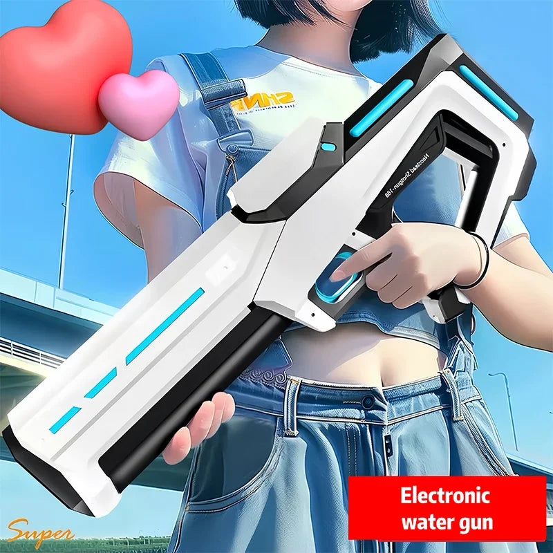 Electric Automatic Water Storage Gun Toys Portable Children Summer Beach Outdoor Fight Fantasy Spray Gun Toys Boy Kid Adult Game Qme
