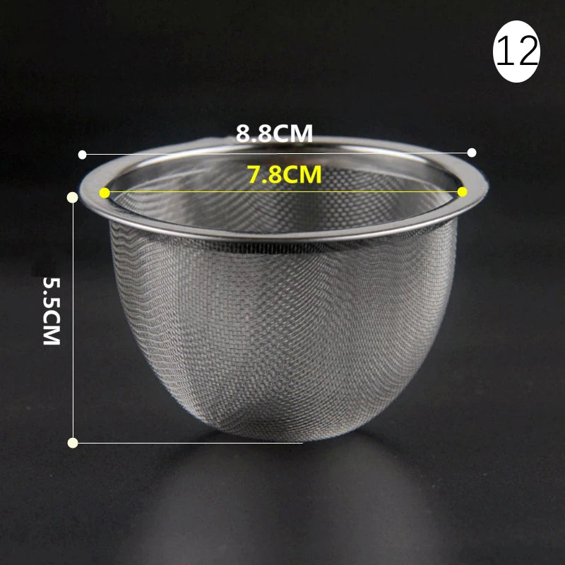 304 Stainless Steel Reusable Tea Infuser Tea Strainer Teapot Loose Tea Leaf Spice Tea Filter Kitchen Accessories Qme 12