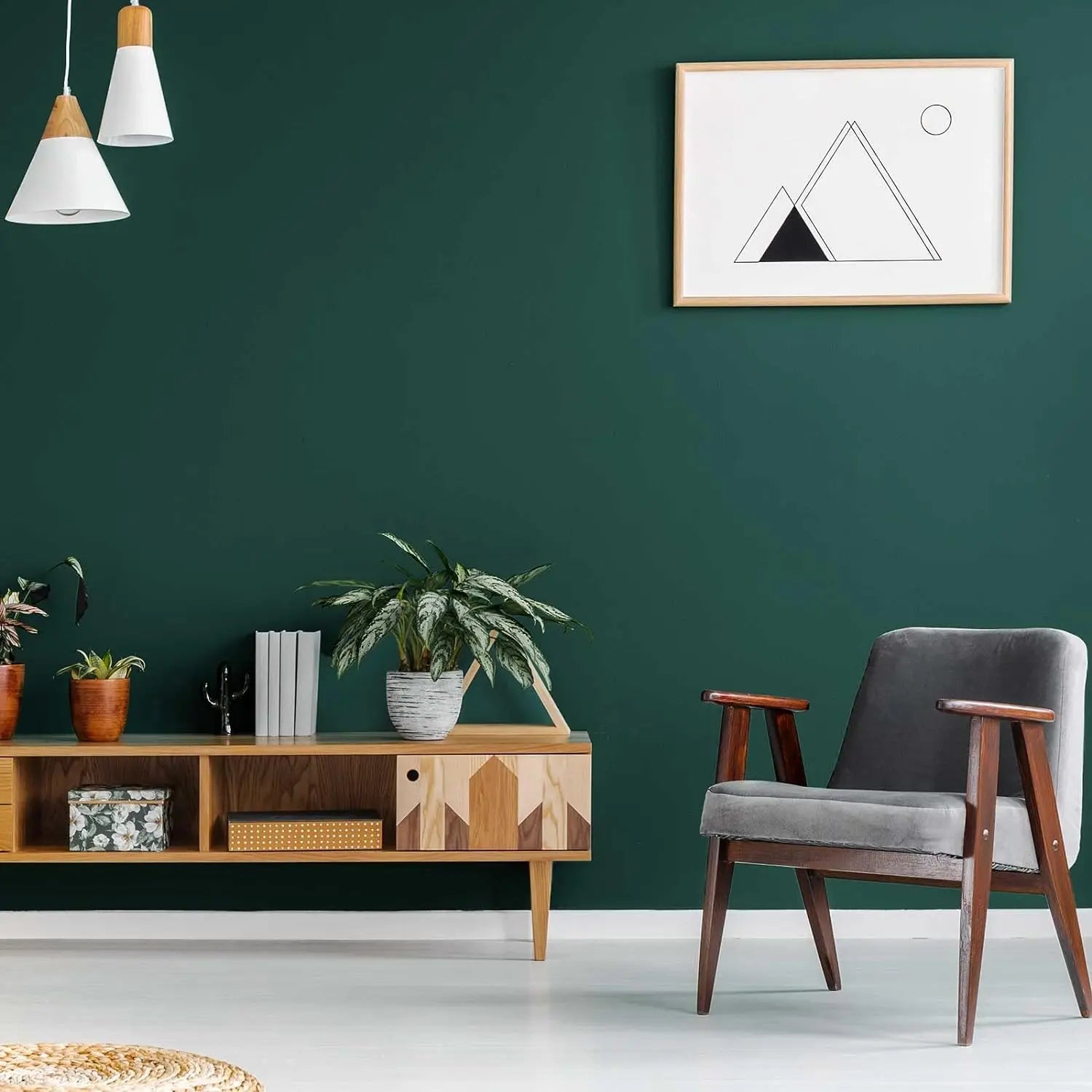 Waterproof Matte Wallpaper Green Vinyl Self-adhesive Stickers Wall Qme
