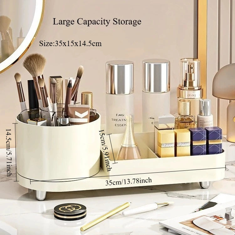 Luxury Plastic Rotating Organizer Cosmetic Storage Box Fruit Tray