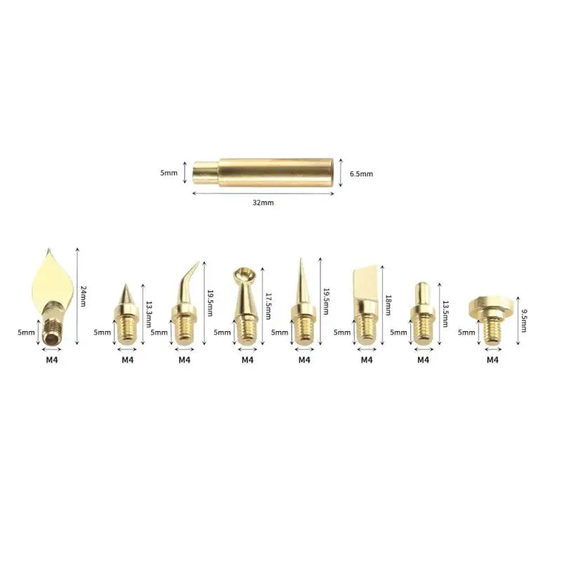 3D Printer Soldering Iron Tool 7 9 Tip M2 M3 M4 M5 M6 M8 Brass Thread Qme 9pcs