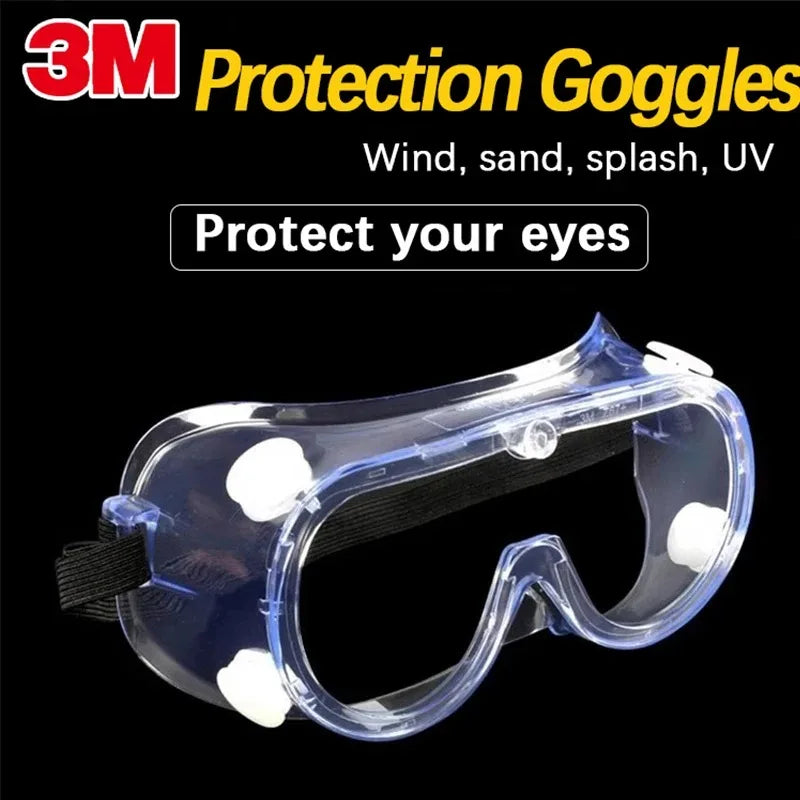 5pcs Safety Goggles Anti-Splash Dust Wind Fogproof Full Sealed Protective Eyewear 4 Vents Lab Work Safety Glasses Qme