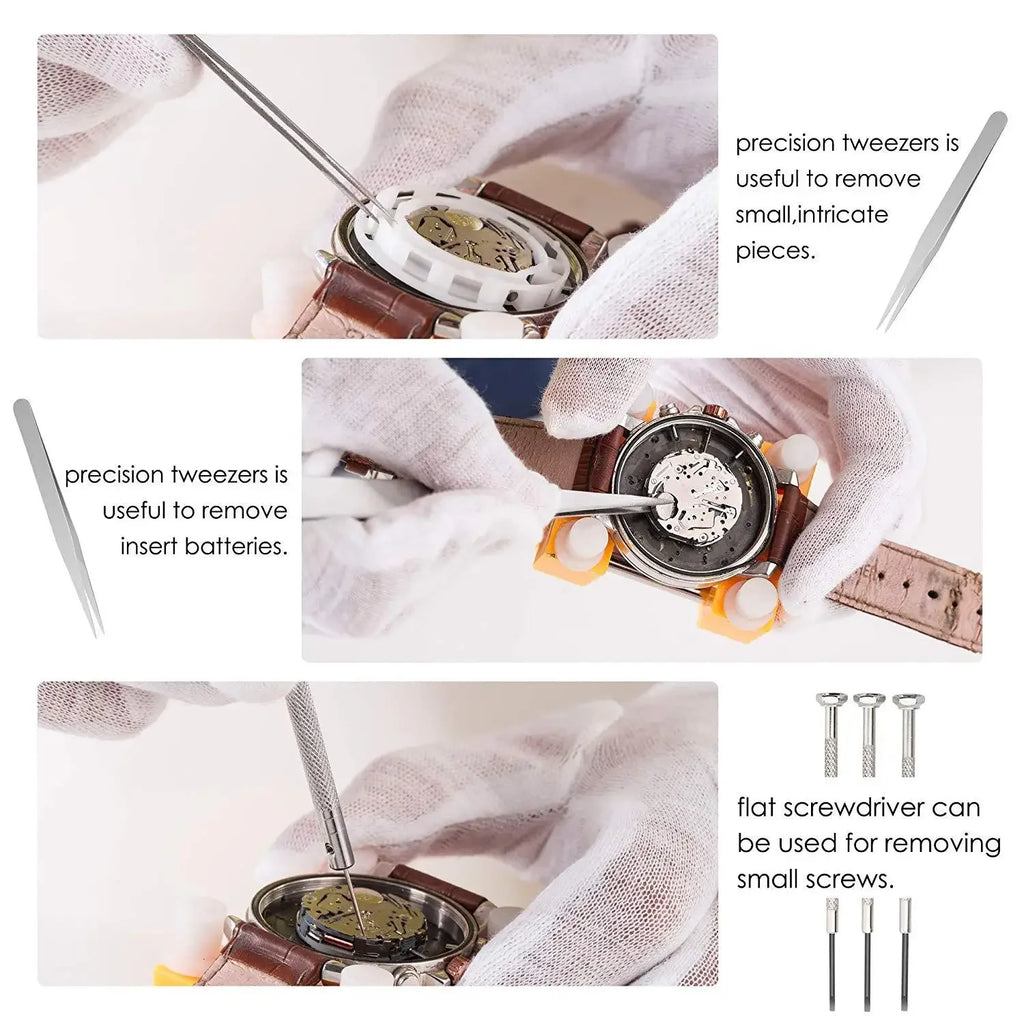 8 Pcs Professional Watchmaker Repair Tool Kit Watch Opener Knife Back Cover Remover for Battery Change Watch Repair Tool Suit Qme