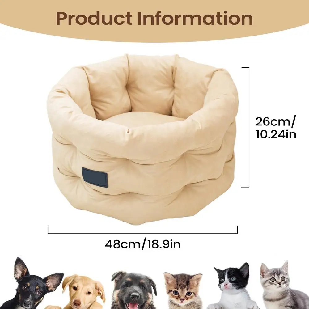 Dog Bed Washable Round Mat Raised Edge Pet Beds Cats Comfortable Qme Blue China Mainland