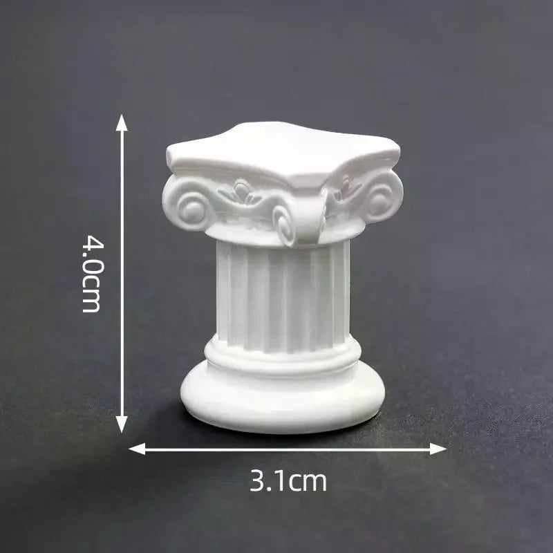 Roman Pillar Greek Column Statue Pedestal Candlestick Stand Figurine Sculpture Indoor Home Dinning Room Garden Scenery Decor Qme