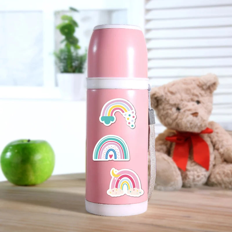 A set of rainbow stickers, birthday party cartoon graffiti stickers, water cup stickers Qme