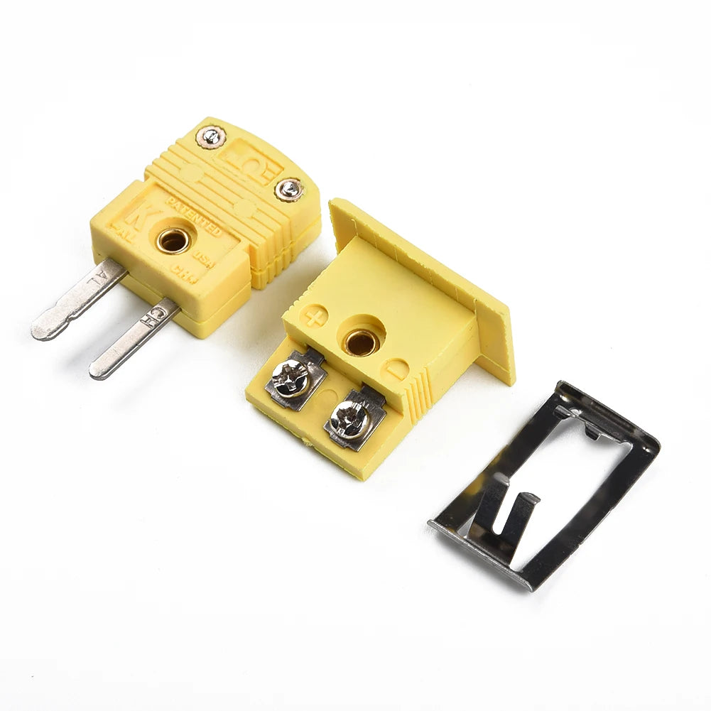 Yellow Thermocouple Socket Shell Plug Adaptor Mini Thermometer K-Type Miniature Panel Mount Connector Nylon Plastic Qme