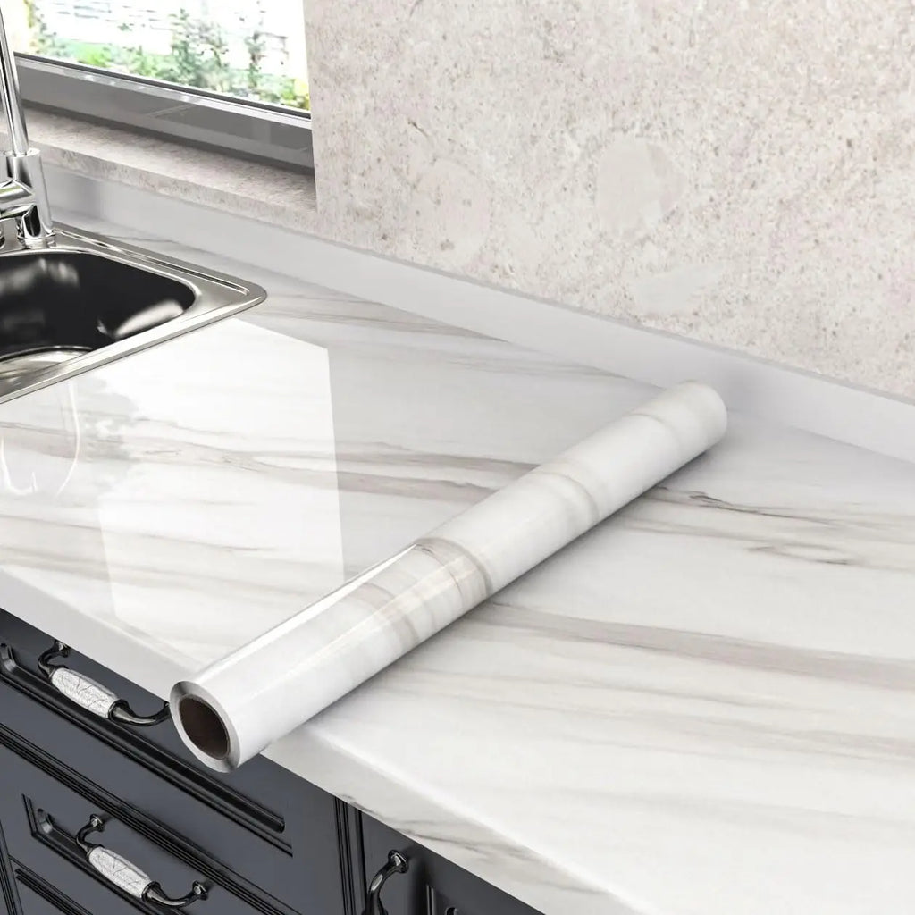 55cm marble self-adhesive wall sticker PVC waterproof and oil proof wallpaper living room kitchen cabinet decorative wallpaper Qme