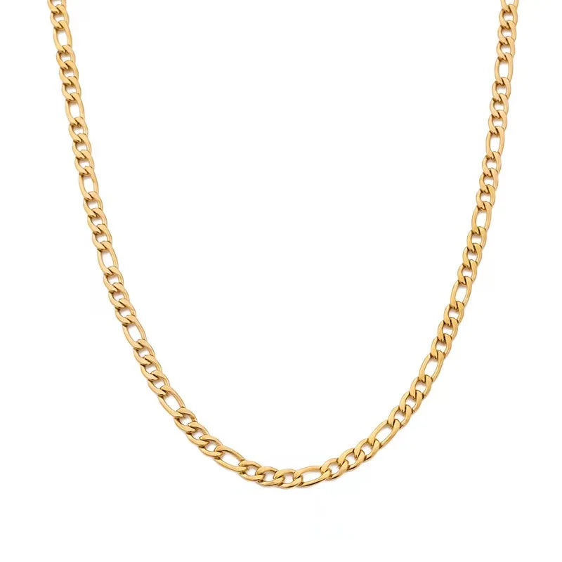 Luxury Brand 20-60CM 18K Gold Filled Beautiful 4MM Necklaces Sideways Chain for Men Woman Fine Jewelry Wedding Accessories Party Qme