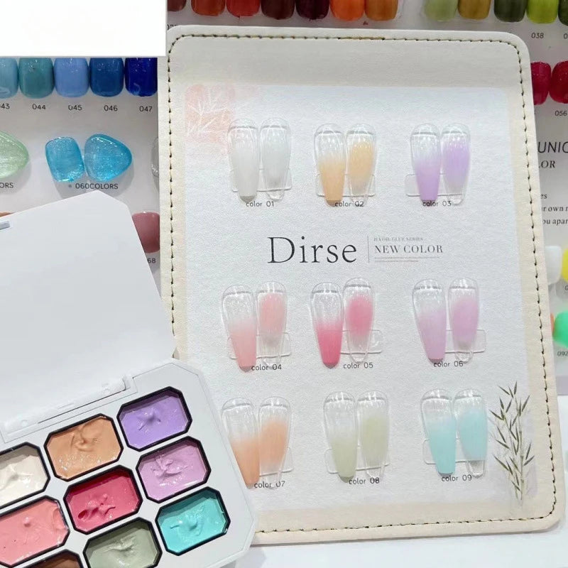 1Box 9 Colors Patting Gel Smudge Canned Saturation Popular Semi-solid Qme GTCH-9G-D