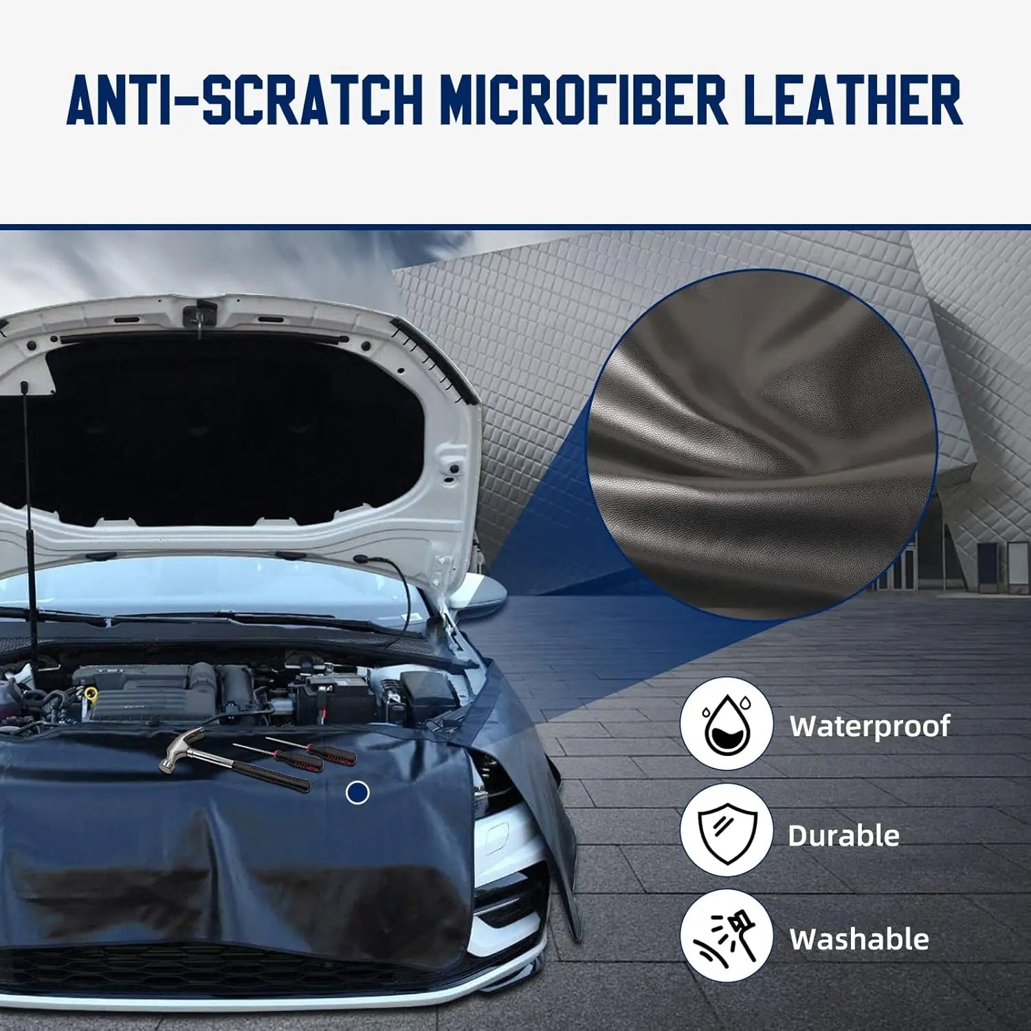 Pack of 3 Magnetic Mudguard Protectors - with Hooks for Easy Installation, Ideal for Car Repair & Maintenance, Without Battery, Qme