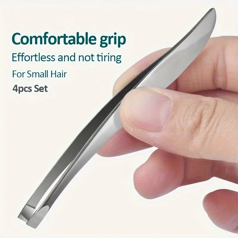 Precision Stainless Steel Tweezers Eyebrow Hair Facial Removal Qme