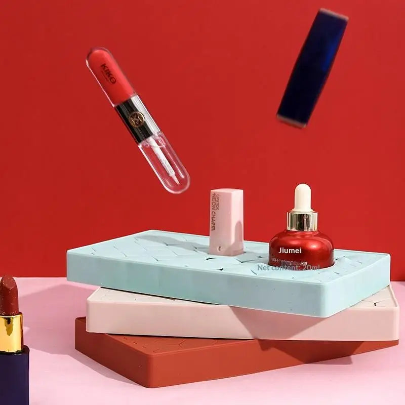 Desktop Organizer Silicone Lipstick Storage Rack Cosmetic Makeup Box Qme