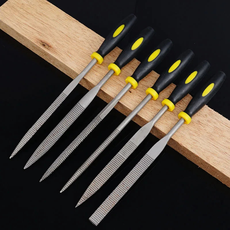 6x Mini Metal Rasp Needle Files Wood Carving Tools Steel Filing Qme