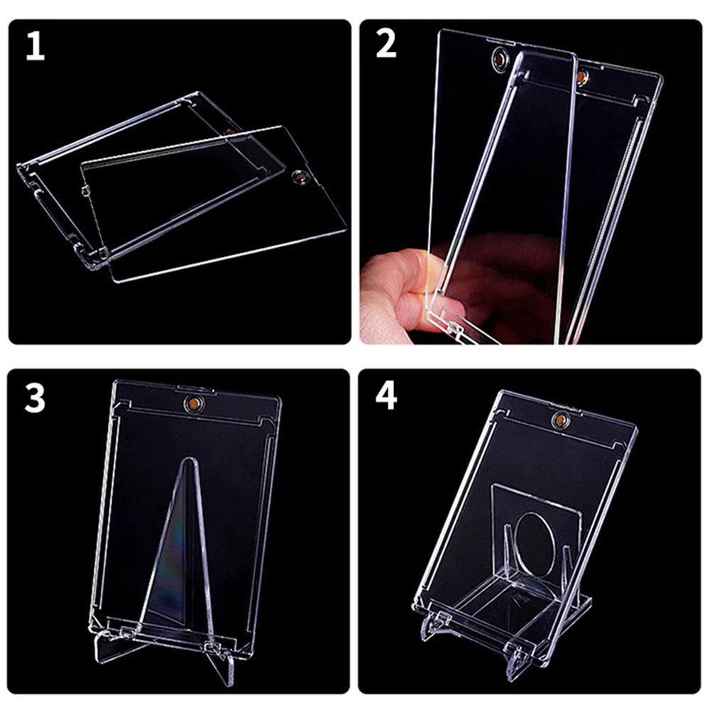 1/5/10PCS Clear Card Holder Magnetic Attraction Type Gaming Sports Trading Card Display Case Kpop Idol Photo Protective Sleeves Qme